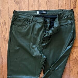 Kut from the Cloth Waxed Cotton Dark Green Pants